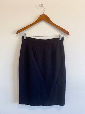 Vintage Black Column Skirt / 80s / Made in Canada